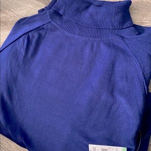 Blue oversized turtleneck
